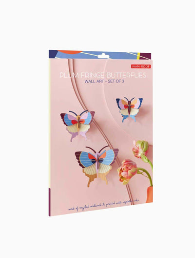 Set X 3 Piezas Decorativas De Pared (Mariposas) De Papel