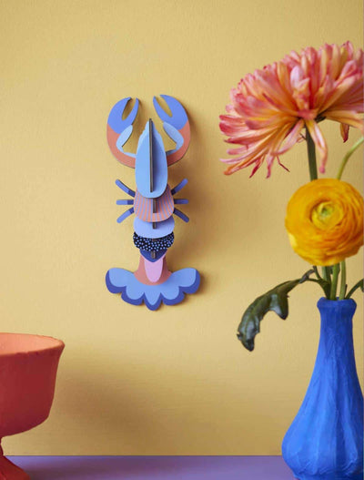 Pieza Decorativa De Pared (Camarón Azul) De Papel