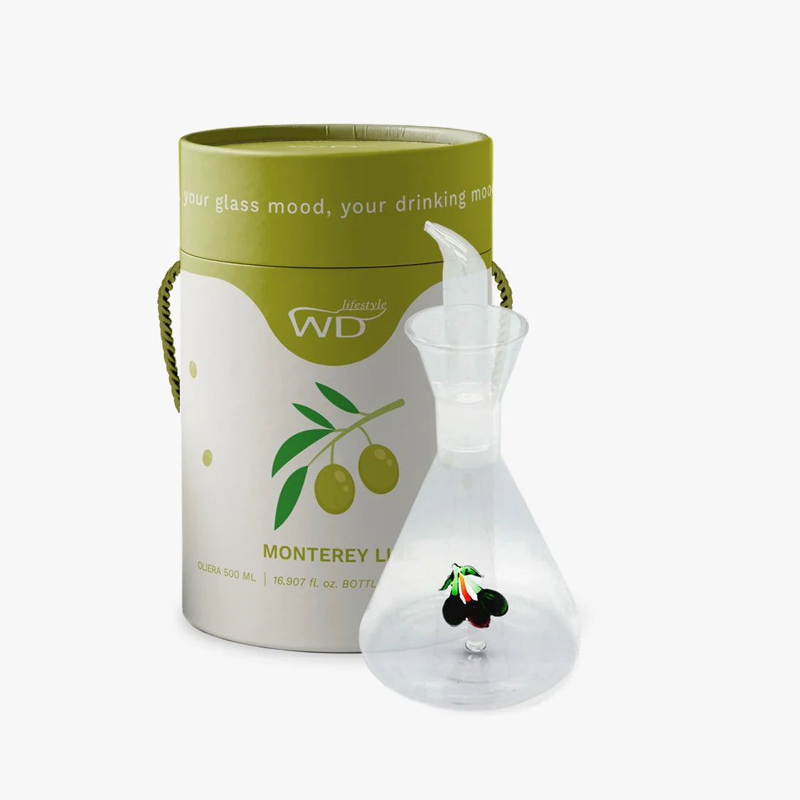 Aceitera 500 Mltrs (Olivos) De Vidrio