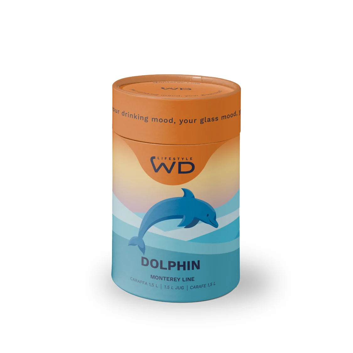 Jarra 1.5 Ltrs (Delfín) Con Asa Azul De Vidrio