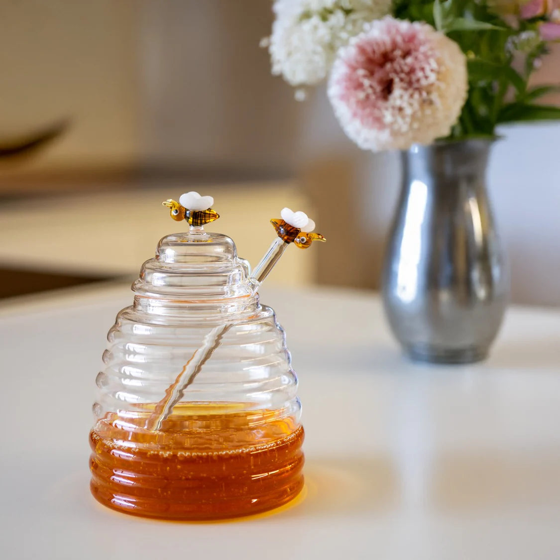 Recipiente Para Miel 500 Mltrs De Vidrio