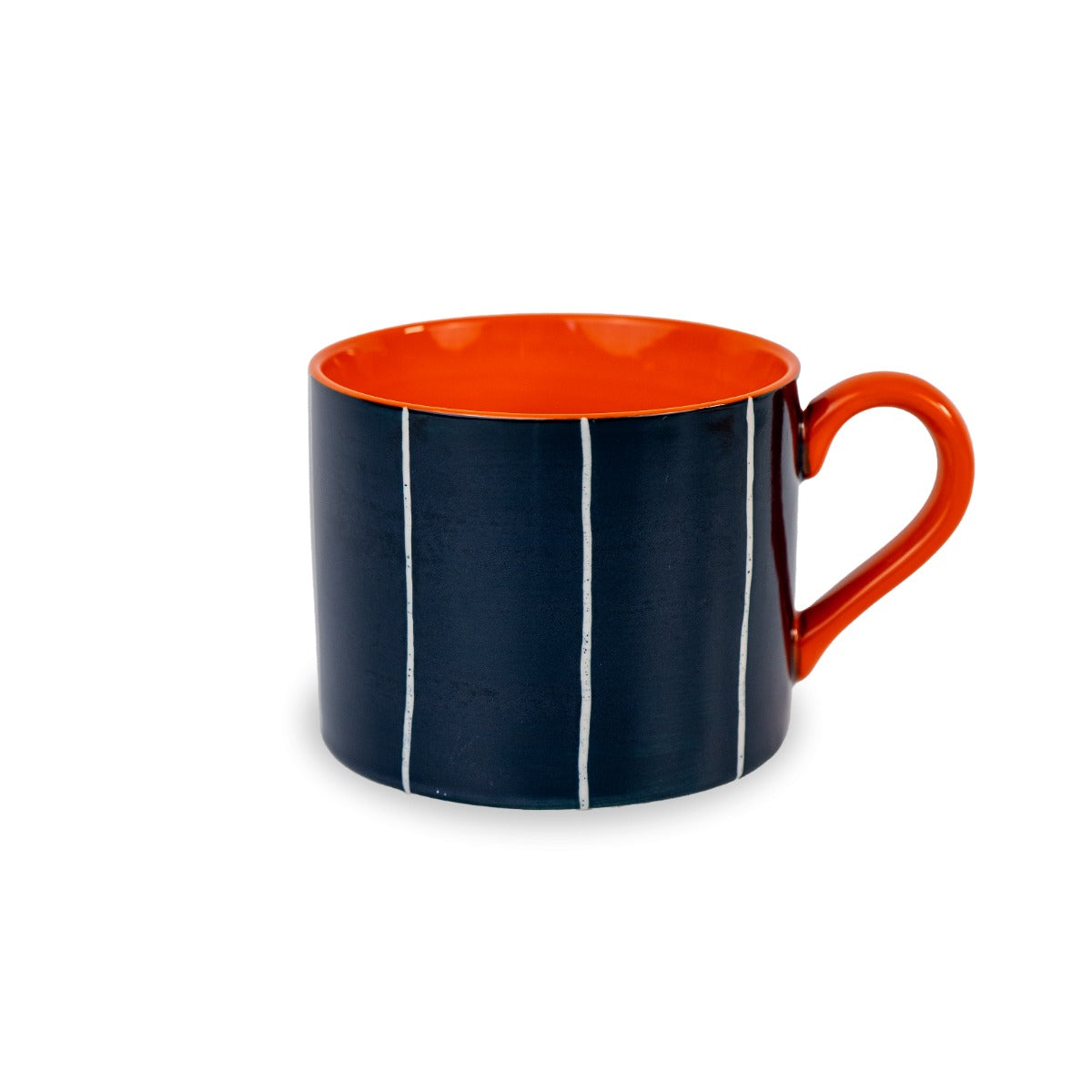 Taza (Negro/Naranja) Con Asa 400 Mltrs De Cerámica