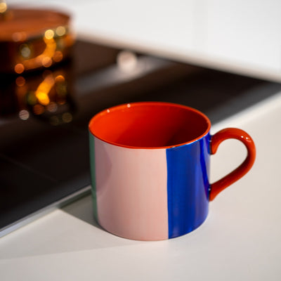 Taza (Verde/Rosado/Azul) Con Asa 400 Mltrs De Cerámica