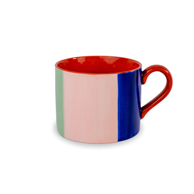 Taza (Verde/Rosado/Azul) Con Asa 400 Mltrs De Cerámica