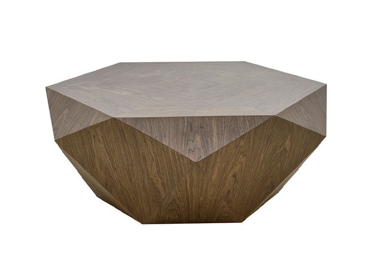 Mesa De Centro Color (Marrón) Diseño Geométrico De Madera