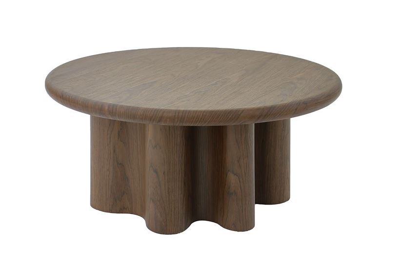 Mesa De Centro Color (Marrón) Tablero Redondo Estructura De Madera