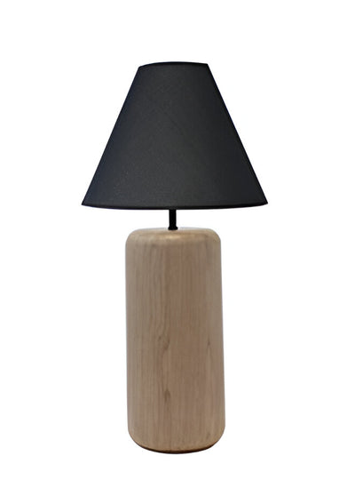Lámpara Base Natural De Mesa Pantalla Negra