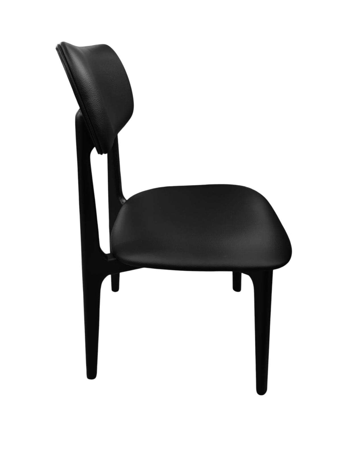 Silla De Comedor Tapizado (Negro) Estructura  De Madera