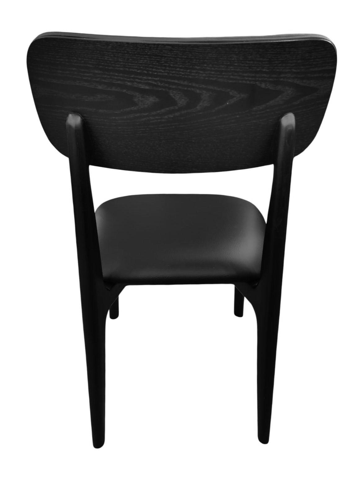 Silla De Comedor Tapizado (Negro) Estructura  De Madera