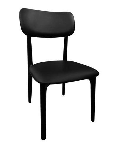 Silla De Comedor Tapizado (Negro) Estructura  De Madera