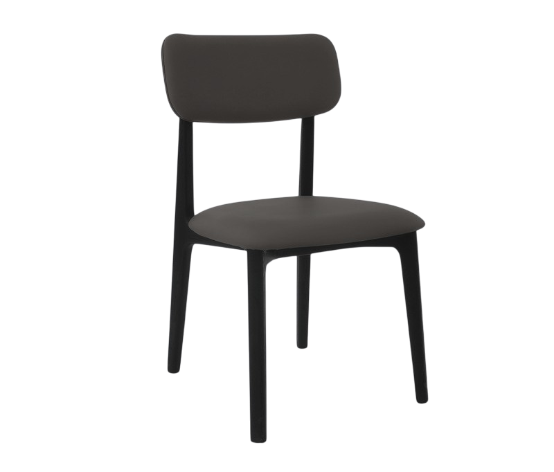 Silla De Comedor Tapizado (Negro) Estructura  De Madera