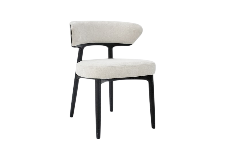 Silla De Comedor Tapizado (Beige) Estructura De Madera