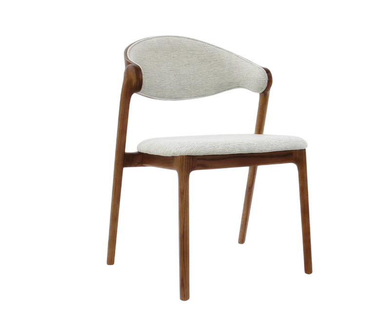Silla De Comedor Tapiz (Beige) Estructura De Madera