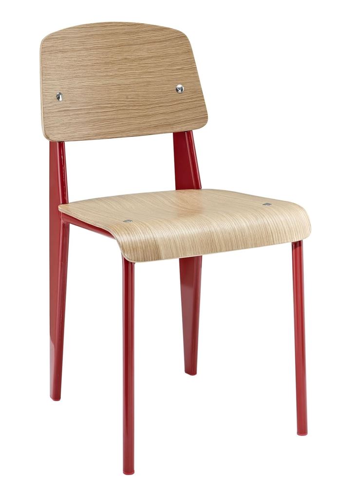 Silla De Comedor Espalda y Asiento De Madera Estructura De Metal