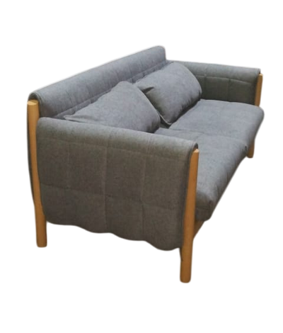 Sofá 2 Cps Tapizado (Beige Oscuro) Estructura De Madera