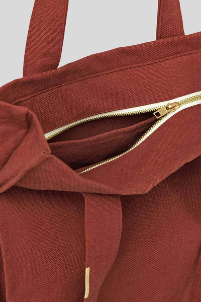 Bolso Canvas Con Cierre (Guinda) De Algodón