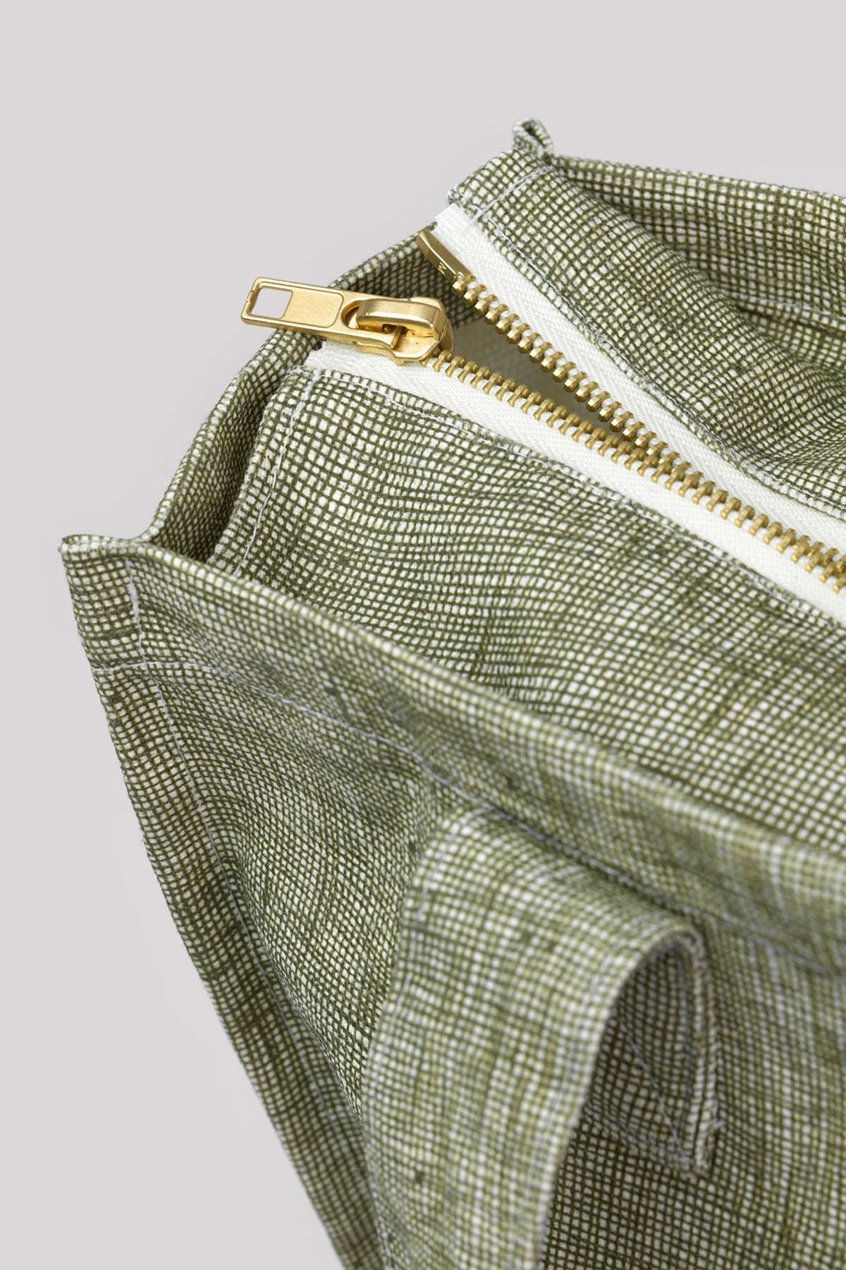 Bolso Canvas Con Cierre (Verde) De Algodón