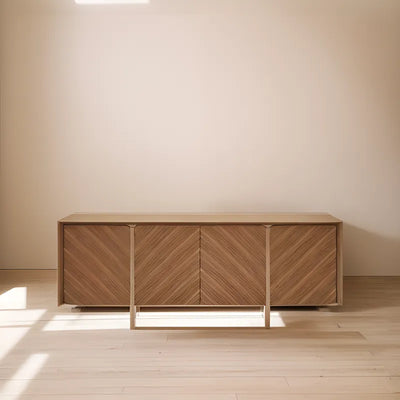 Aparador (Marrón) Con 4 Cajones Estructura De Madera