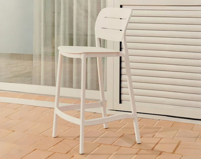 Silla Para Bar (Blanco) Con Patas Altas De Pvc