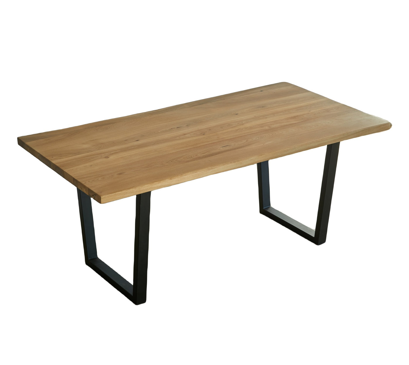 Mesa De Comedor Patas De Metal Tablero Color Natural De Madera