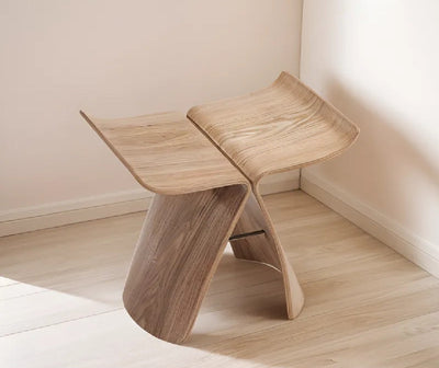 Banco Asiento Rectangular Color Natural De Madera