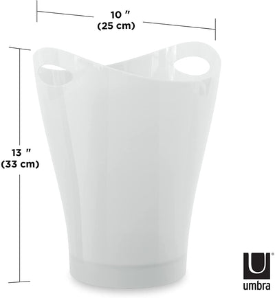 Papelera 8.5 Ltrs (Blanco Metálico) De Plástico