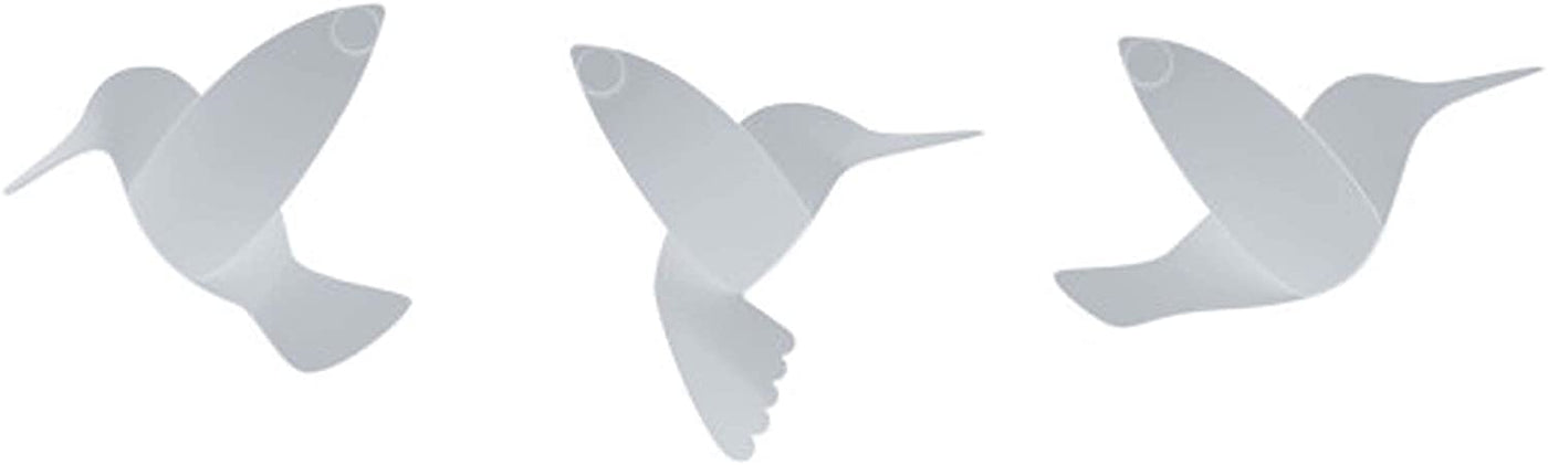 Set De 9 Pájaros Decorativos Para Pared (Blanco) De Plástico