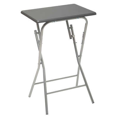 Mesita Plegable Tablero Mdf (Gris) Estructura De Metal