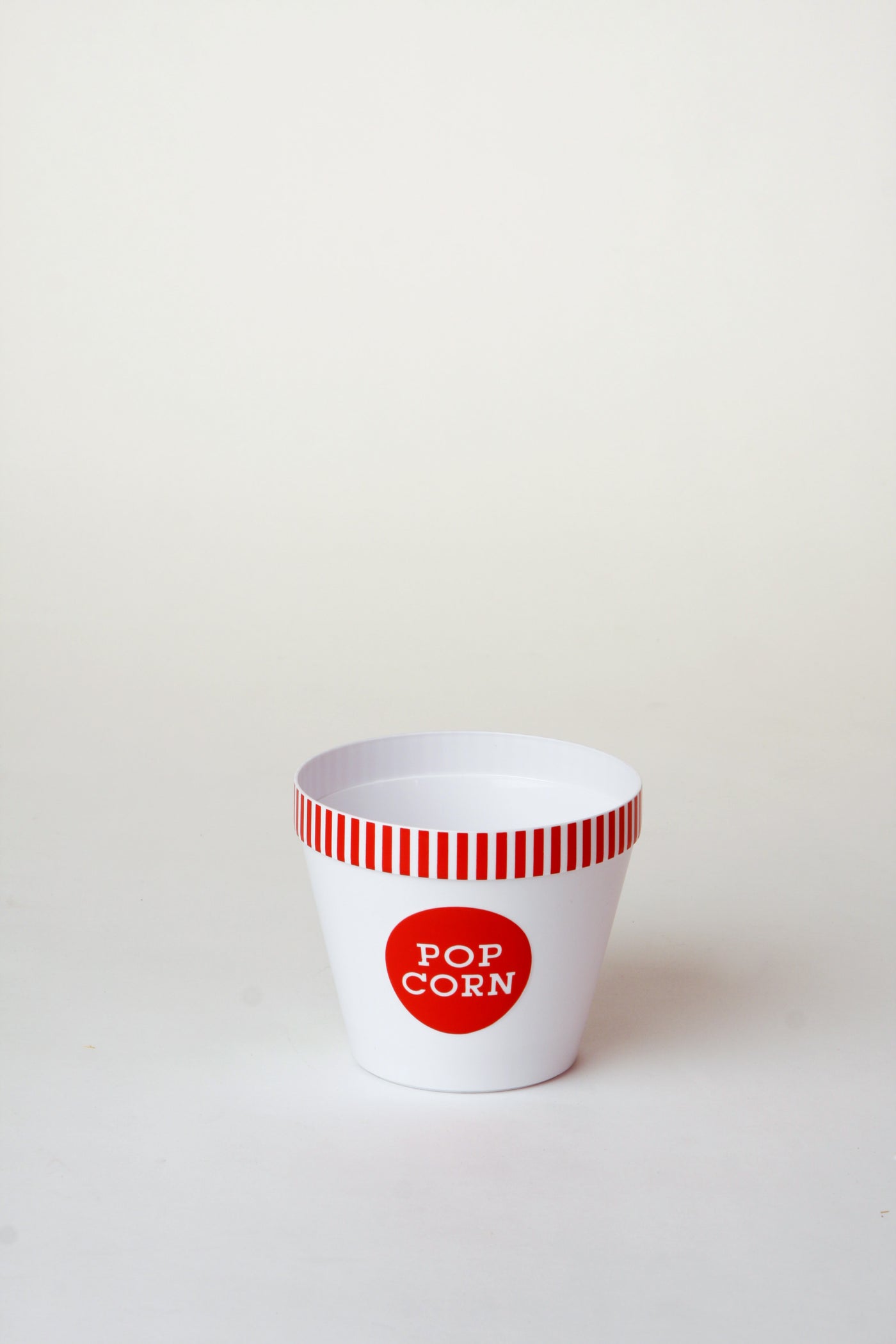 Envase Para Popcorn Pequeño (Blanco Y Rojo) De Plástico