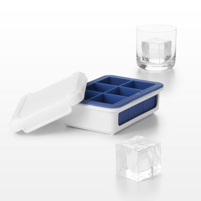 Bandeja De Cubitos De Hielo (X6), Azul Y Blanco De Plástico