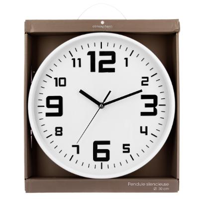 Reloj Decorativo Redondo De Pared (Blanco) De Plástico y Vidrio