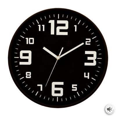 Reloj Decorativo Redondo De Pared (Negro) De Plástico y Metal