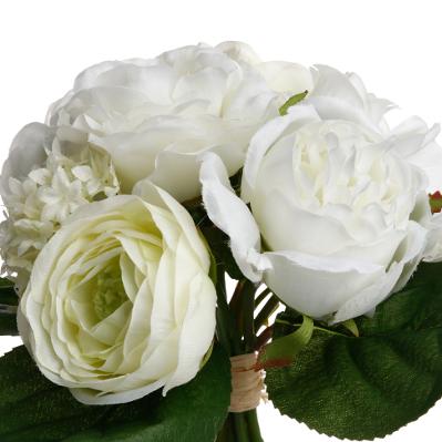 Arreglo Decorativo Rosas Blancas De Plástico