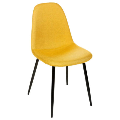 Silla De Comedor Tapiz (Amarillo) Patas De Metal