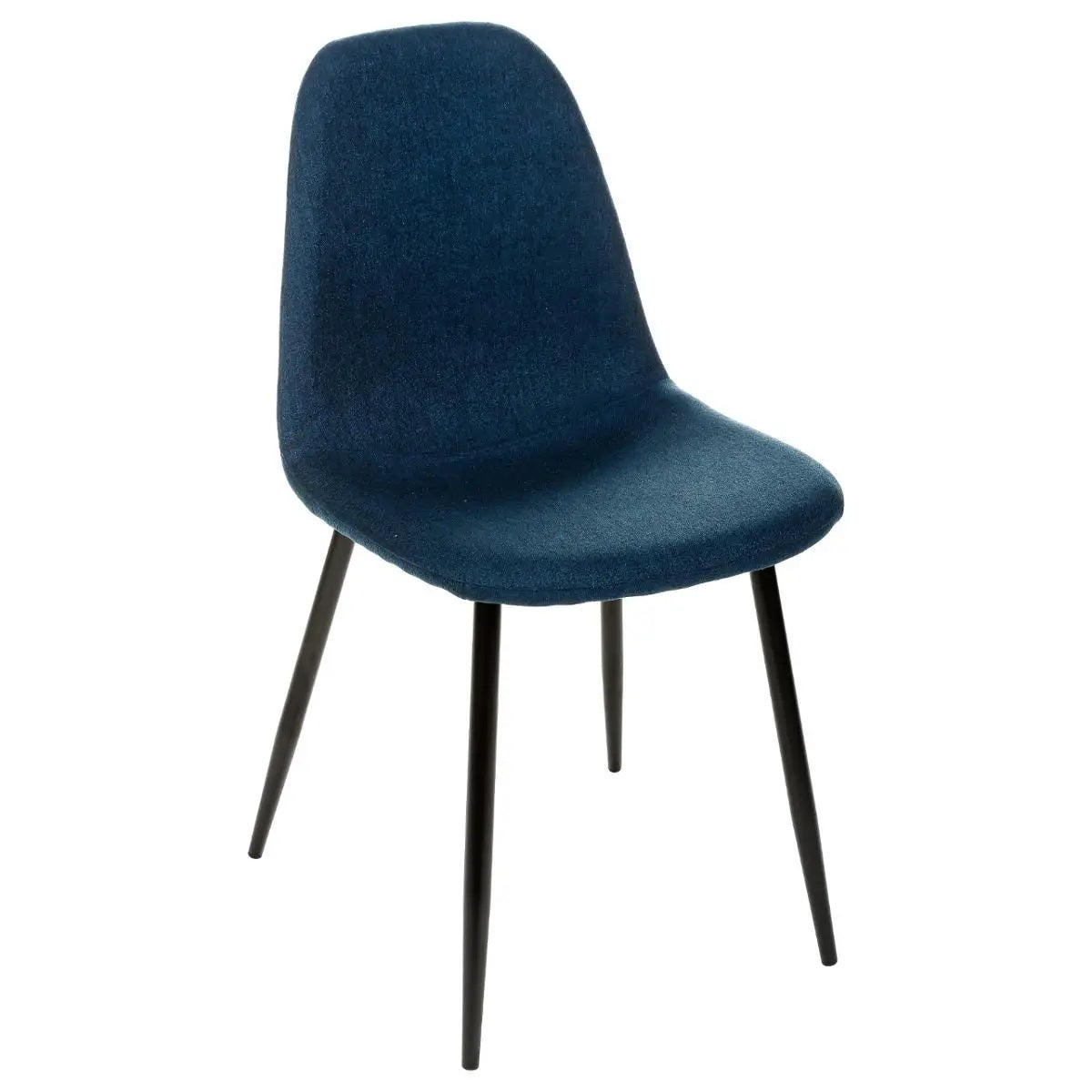 Silla De Comedor Tapiz (Azul) Patas De Madera