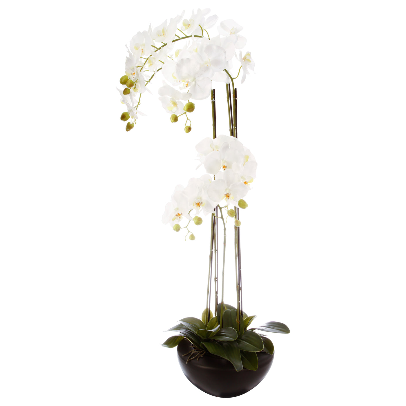 Arreglo Decorativo Grande (Orquídea Blanca) De Plástico
