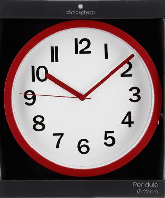 Reloj Decorativo Redondo De Pared (Rojo) De Plástico y Aluminio