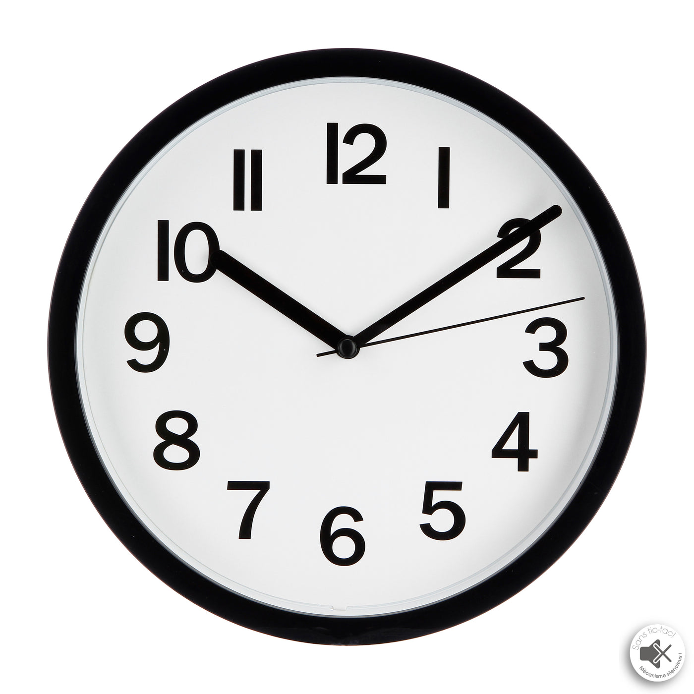 Reloj Decorativo Redondo De Pared (Negro) De Plástico y Aluminio