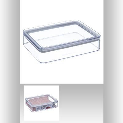 Caja Organizadora Rectangular Con Tapa 870 Ml(Transparente) De Plástico