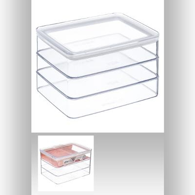 Set De 3 Cajas Organizadoras Rectangulares Con Tapa (Transparente) De Plástico