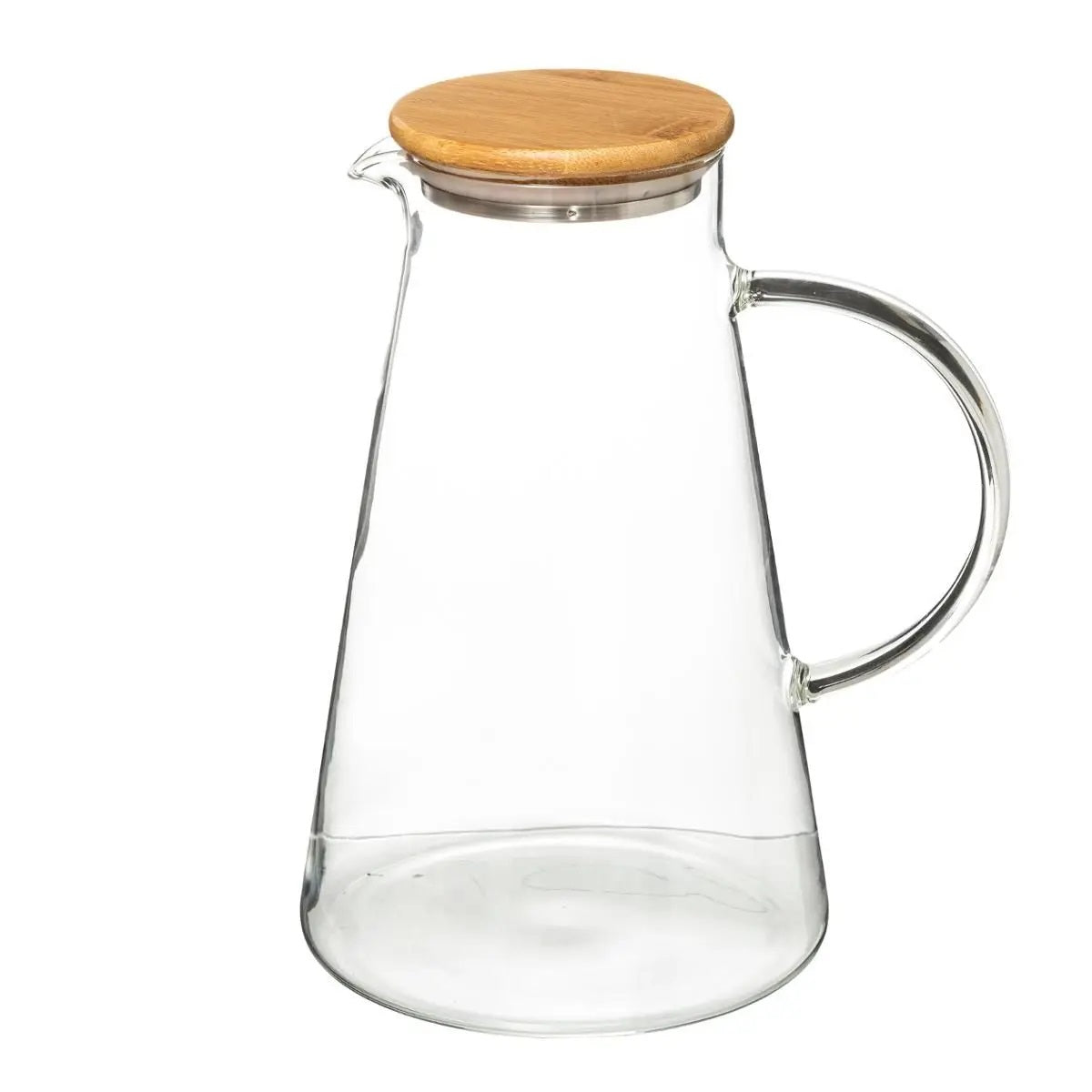 Jarra Tapa De Madera (Transparente) 1.5 Ltrs De Vidrio