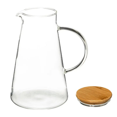 Jarra Tapa De Madera (Transparente) 1.5 Ltrs De Vidrio