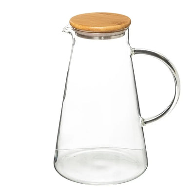 Jarra Tapa De Madera (Transparente) 1.5 Ltrs De Vidrio