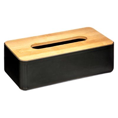 Caja Porta Tissue Negro De Plástico