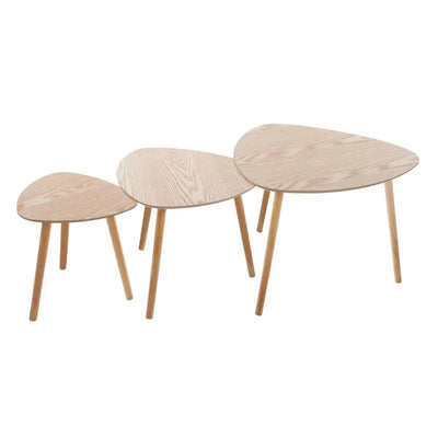 Set de 3 Mesas Auxiliares Modelo Nido Enchape De Madera