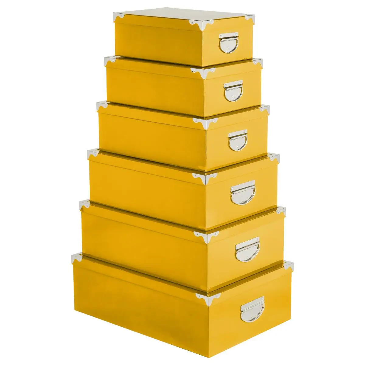 Set de 6 Cajas Organizadoras (Amarillo) De Cartón