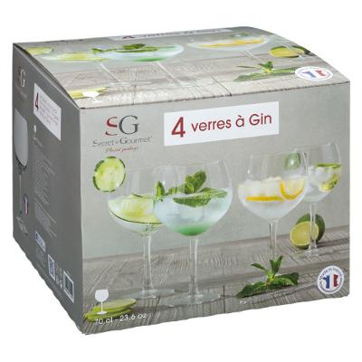 Set de 4 Copas Para Gin De Vidrio