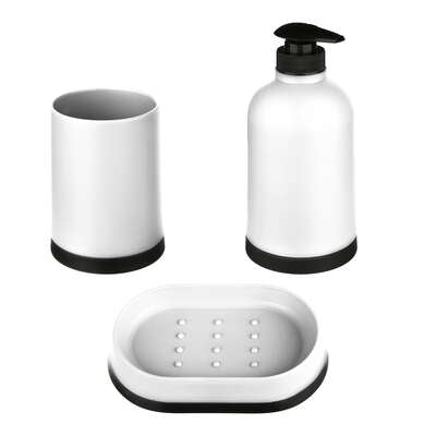 Set De Baño (Blanco), Dispensador, Jabonera, Vaso De Plástico