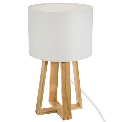 Lámpara Decorativa De Mesa (Blanca) Con Patas De Madera