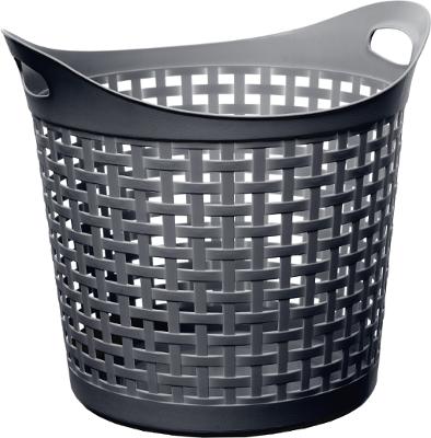 Cesta Para Lavandería 30 Ltrs (Gris Oscuro) De Plástico